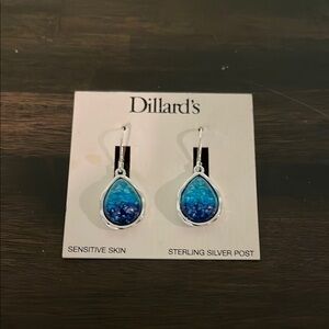Dillard's Blue Teardrop Earrings